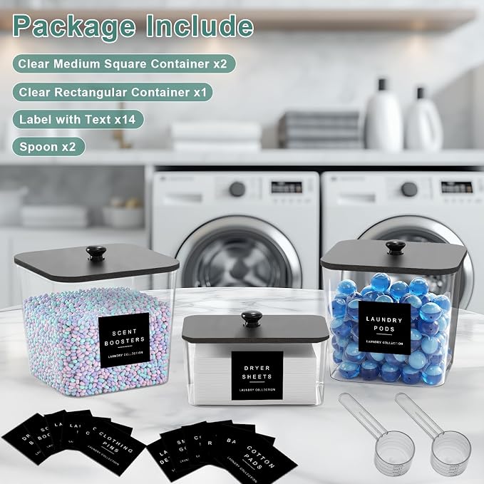 POLRAI 3 Pack Laundry Pod Containers and Dryer Sheet Holder - Image 5