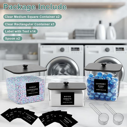POLRAI 3 Pack Laundry Pod Containers and Dryer Sheet Holder - Image 5