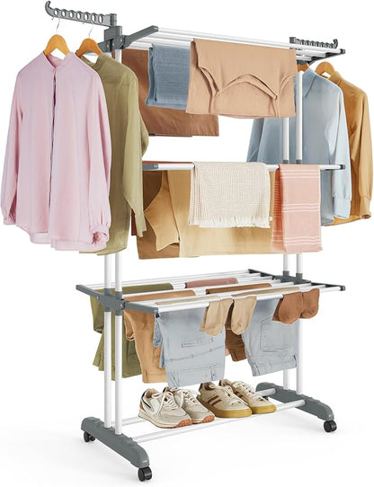 SONGMICS Clothes Drying Rack Stand 4-Tier, Foldable Laundry Drying Rack by SONGMICSbySONGMICSHOME