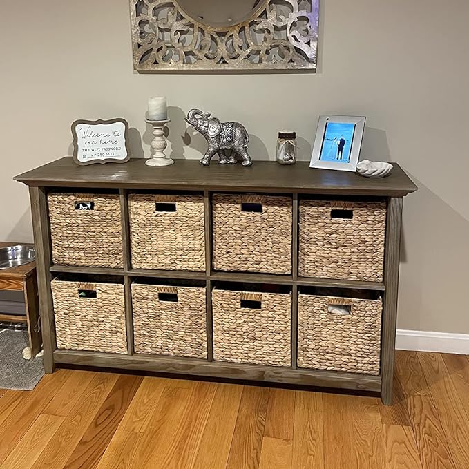 M4DECOR 10.5 x 10.5 Storage Cubes – Water Hyacinth Wicker Baskets - Image 3
