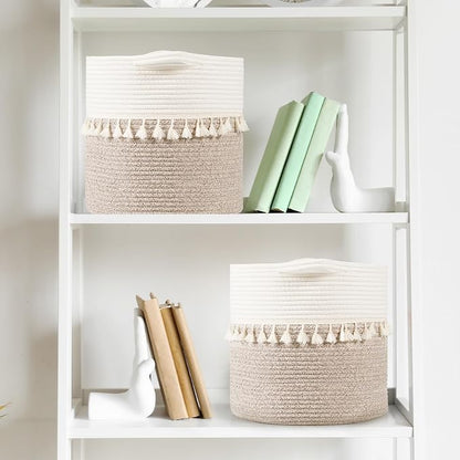 danpinera Storage Baskets, 3 Pack Soft Round Storage Bins - Image 5