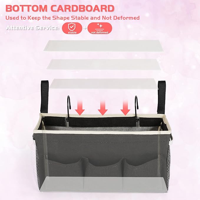 Loghot Bedside Caddy/Bedside Storage Bag Hanging Organizer - Image 6