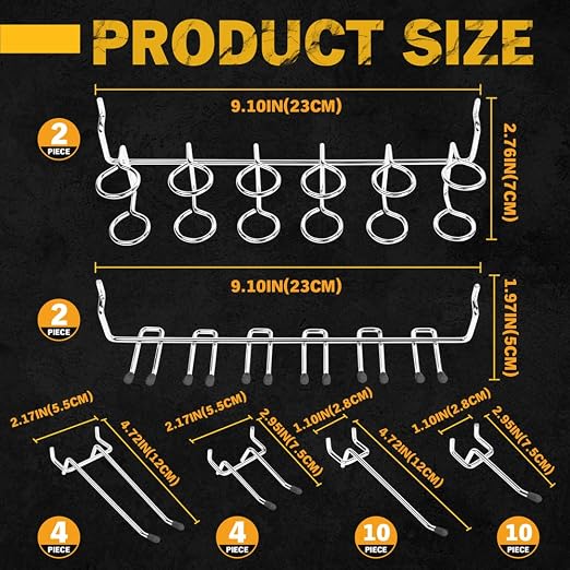 ELEAD 260 Piece Pegboard Hooks 1/8 and 1/4 inch Peg Board Organizer Accessories - Image 7