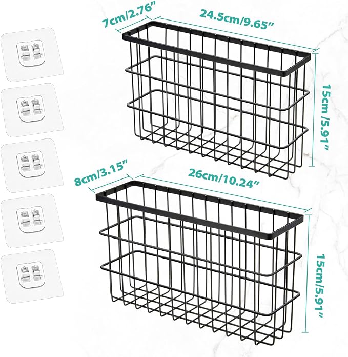 Sinnsally 2 Pack Cabinet Door Organizer, Self Adhesive Lid Organizers Inside - Image 2