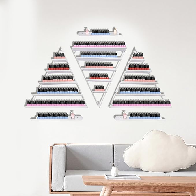 Elegant Gold Wall Mounted Nail Polish Rack - Image 7