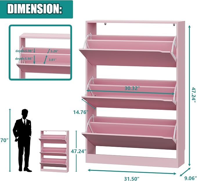 Xixini Shoe Storage Cabinet for Entryway - Image 2