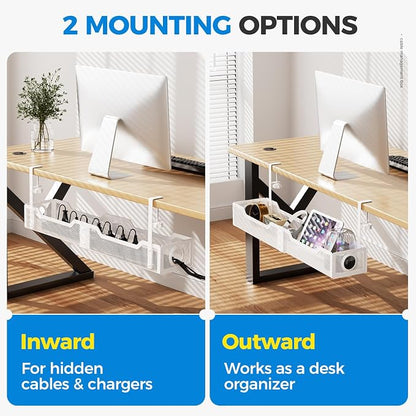 25" Extra Large Under Desk Cable Management, Cinati Wire Organizers No Drill - Image 6