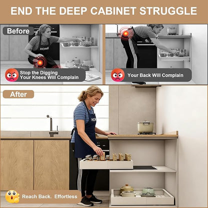 Pull out Cabinet Organizer, Expandable Width, Roll out Drawers, No Drill - Image 4
