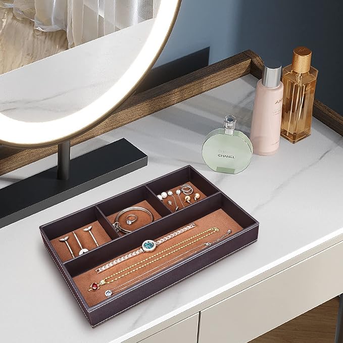 GORESE 2 Pieces Faux Leather Valet Tray - Image 2