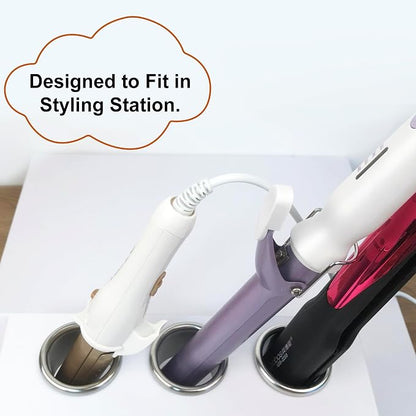 Hair Styling Station with Curling Hot Iron, Organizer Holder - Image 6