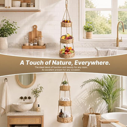 3 Tier Hanging Fruit Basket, Heavy-duty | Vegetable Storage Basket - Image 5