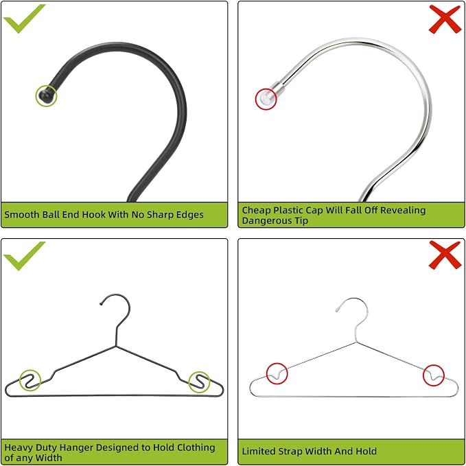 Heavy Duty Metal Hangers with Unique Hook Design Durable & Sturdy Coat Hangers - Image 7