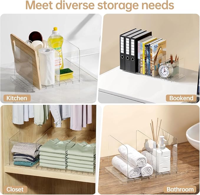 Purse Organizer for Closet, Stackable Handbag Storage Shelf, Adjustable Clear - Image 7