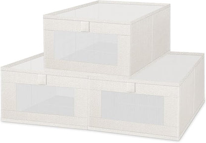 Linen Bins 3 Pack, Foldable Storage Organizer - Image 2