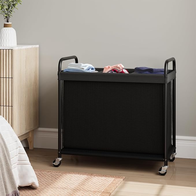 ELYKEN Laundry Hamper 3 Section, 120L Rolling Laundry Sorter - Image 9