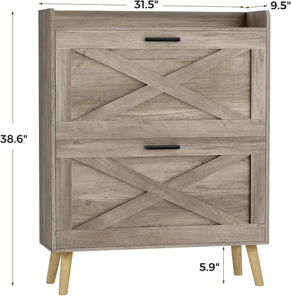 Homleke Farmhouse Shoe Storage Cabinet - Image 2