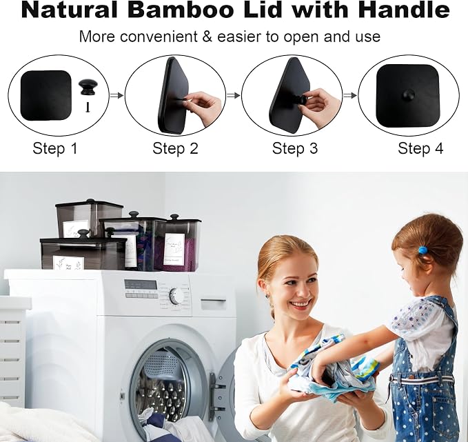 4 Pack Laundry Detergent Containers & Dryer Sheet Holder - Image 5