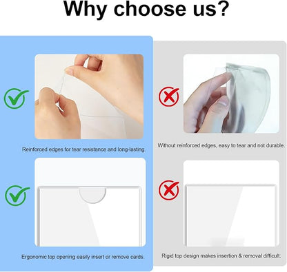 52 Pcs Clear Index Card Holder Self-Adhesive 3"X5" Top Open Label Holder | - Image 5