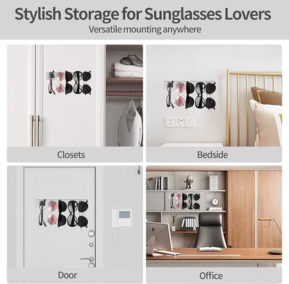 2 Pack Wooden Sunglasses Organizer Wall Mounted - Image 7