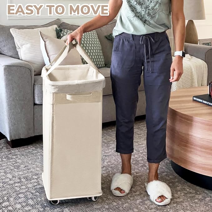 CHICVITA 75L Slim Collapsible Laundry Basket - Image 7
