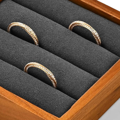 Solid Wood 3-Slots Jewelry Ring Display Tray Showcase Small Jewelry Display - Image 6