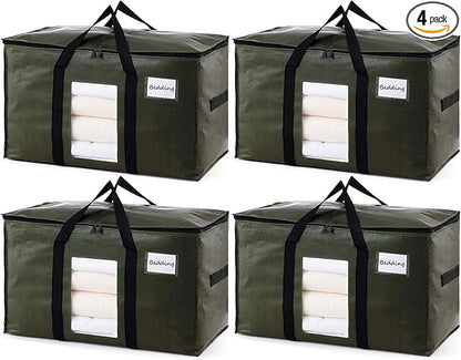 TAILI 4 Pack Green Extra Large Storage Bags, Heavy Duty Totes by TAILI