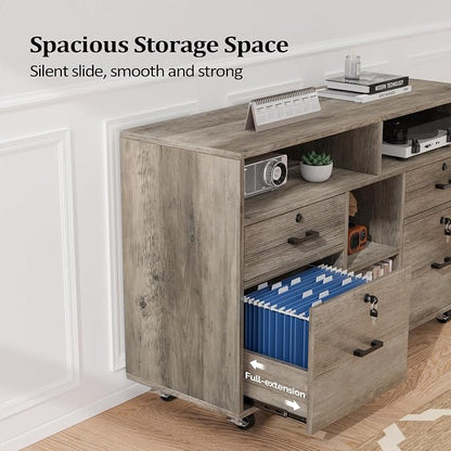 VINGLI Wide 4 Drawer File Cabinet - Image 7