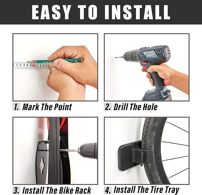 Wallmaster BIKEPAL Swivel Bike Rack, Wall Mounted Vertical Bike Storage Hanger - Image 5