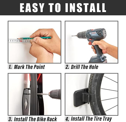 Wallmaster BIKEPAL Swivel Bike Rack, Wall Mounted Vertical Bike Storage Hanger - Image 7