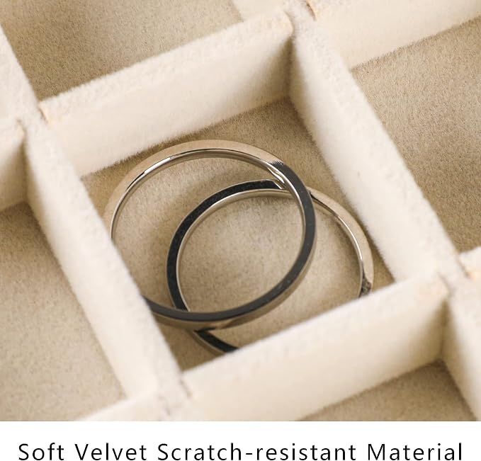 Frebeauty Jewelry Organizer Tray, Stackable Velvet Jewelry Trays, Drawer - Image 7