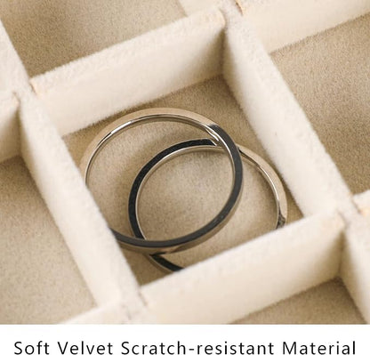 Frebeauty Jewelry Organizer Tray, Stackable Velvet Jewelry Trays, Drawer - Image 7
