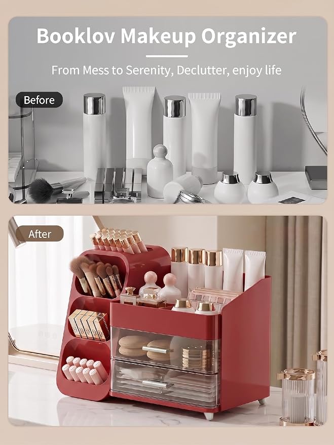 Booklov Makeup Organizer for Vanity, Large Capacity Cosmetic Display Case - Image 7