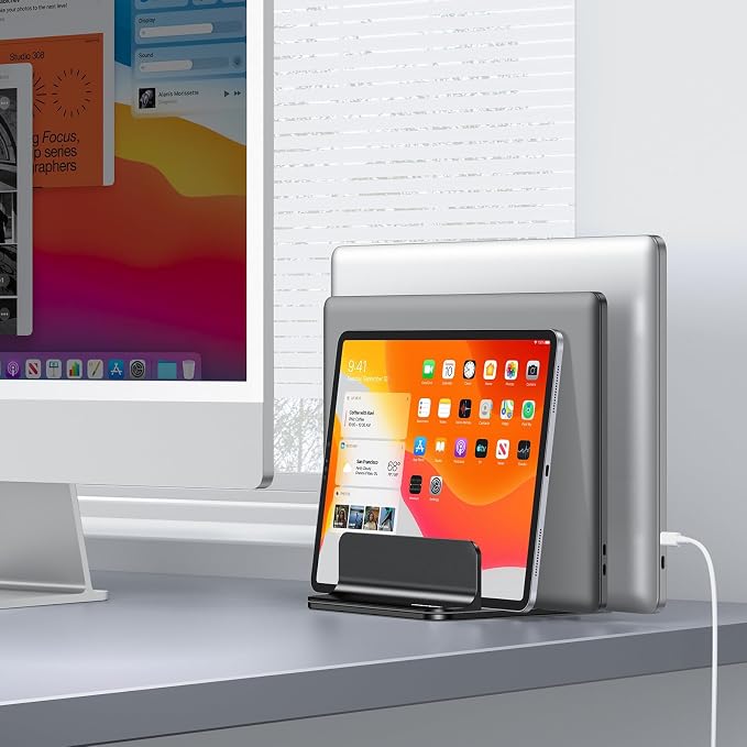 OMOTON Vertical Laptop Stand, Desktop Aluminum Mac Book Stand - Image 8