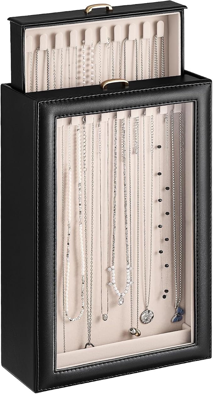 Lolalet Necklace Organizer Box, 2-Layer Jewelry Storage Boxes by Lolalet
