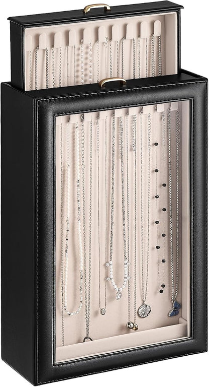 Lolalet Necklace Organizer Box, 2-Layer Jewelry Storage Boxes by Lolalet