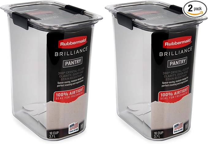 Rubbermaid Brilliance Food Storage Container, Airtight | Clear/Grey | by Unknown