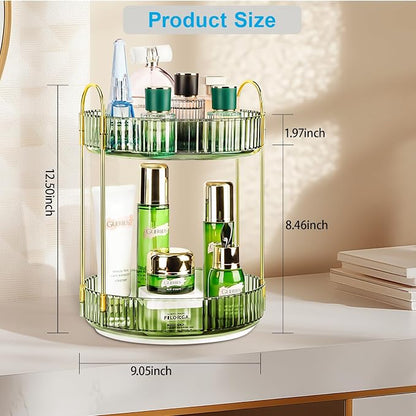 360 Rotating Makeup Organizer, 2 Tier Lazy Susan Bathroom Counter Organizer - Image 3