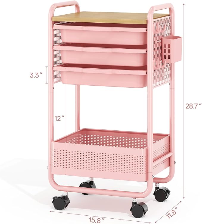 Metal Rolling Storage Cart - Image 7