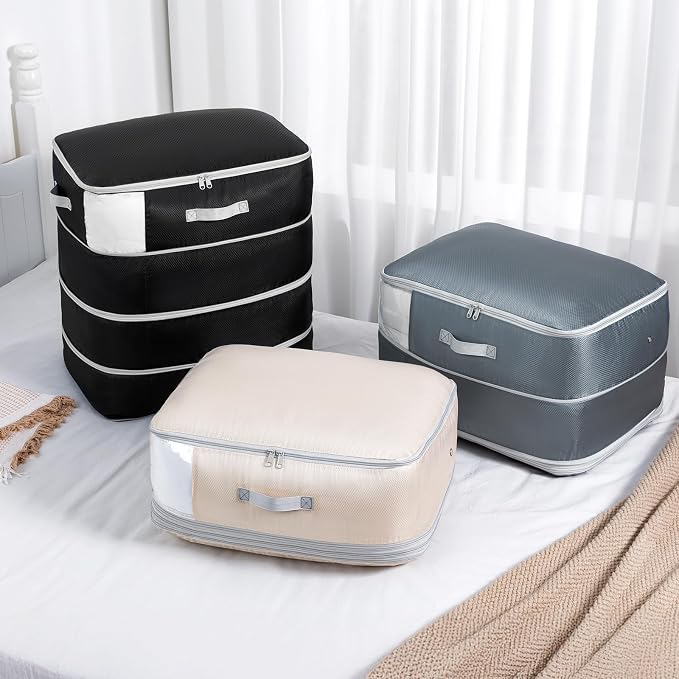Comforter Storage Bag - 130L Large Capacity Blanket Storage Bags 4-Layer Ultra - Image 7