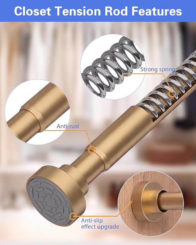 Closet Rod, No Drill Tension Closet Rod - Image 4