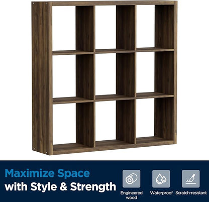 9-Cube Storage Organizer, Wooden Cube Shelf Bookcase - Image 8