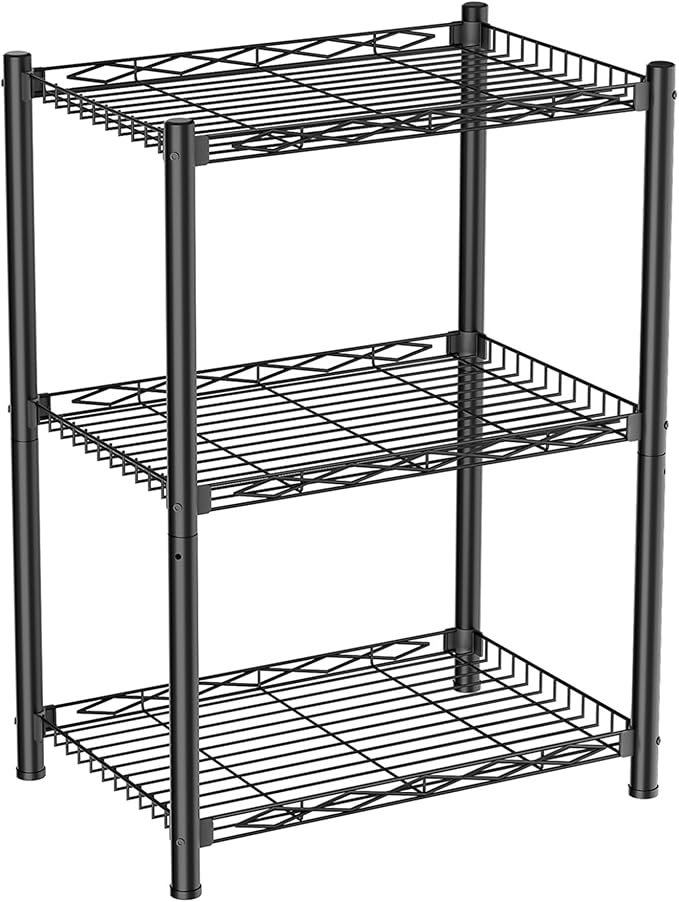 VETALLO 3 Tier Wire Shelf, Metal Shelving Unit | Storage Rack, Utility Corner by Unknown