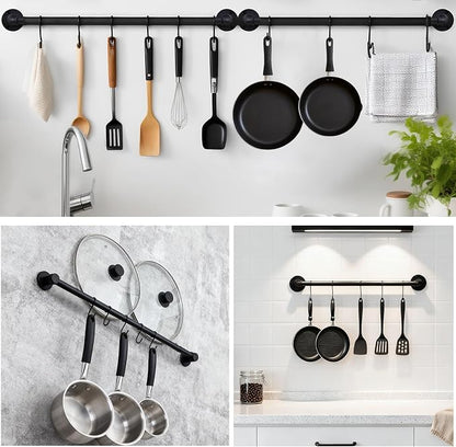 Pan Pot Lid Organizer Set of 2 Wall Mounted Industrial Pipe Kitchen Hanger Rack - Image 8