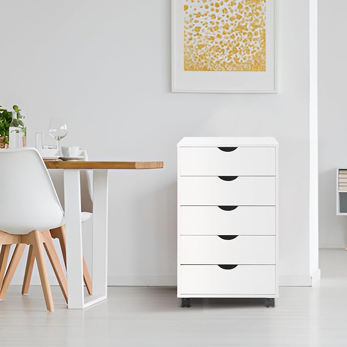 Naomi Home Taylor 5 Drawer Chest, Wood Storage Dresser Cabinet by NaomiHome