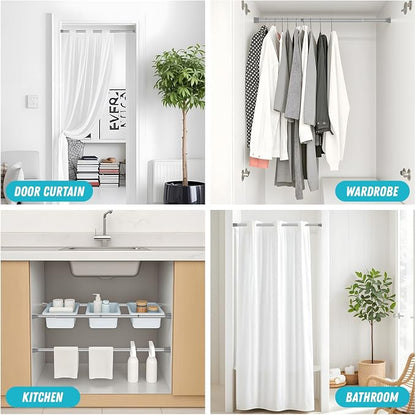 Tension Rods for Windows 28 to 48 Inch 2Pack Silver Tension Curtain Rods No - Image 6