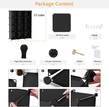 AWTATOS Cube Storage Organizer Closet Storage Shelves DIY Stackable Plastic - Image 9