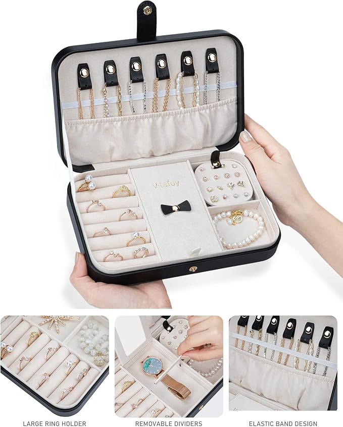 Small Jewelry Box, Travel Jewelry Case Portable Jewelry Boxes - Image 2