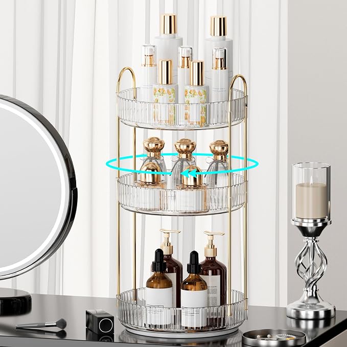 360° Rotating Makeup Organizer for Vanity - Image 3
