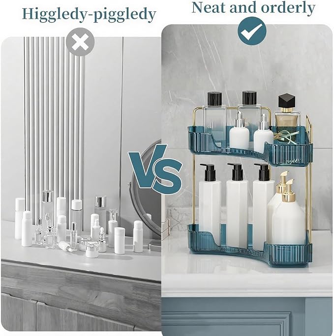 Corner Bathroom Countertop Organizer, Vanity Organizer Trays - Image 3