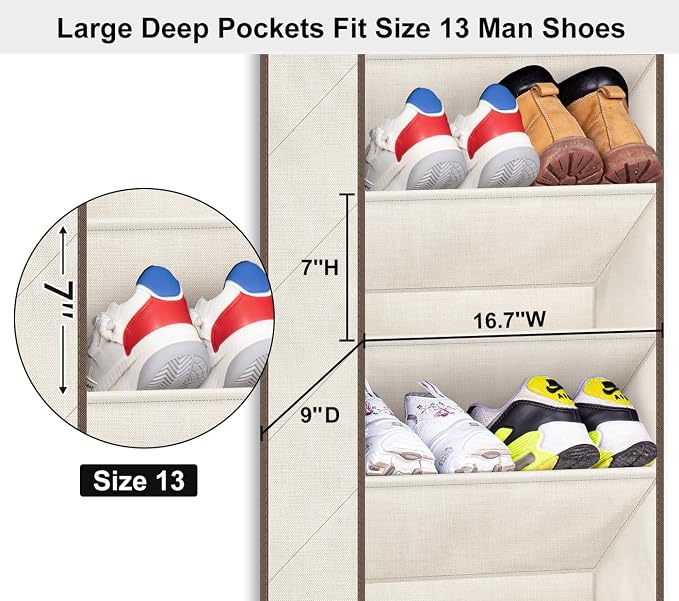 SLEEPING LAMB Shoe Rack for Door, Kids Door Shoe Organizer for Closet hanger - Image 3